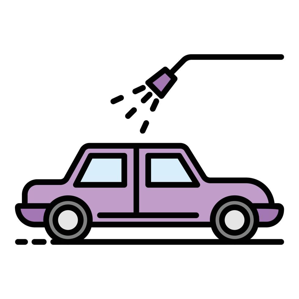 vector de contorno de color de icono de ducha de agua de coche