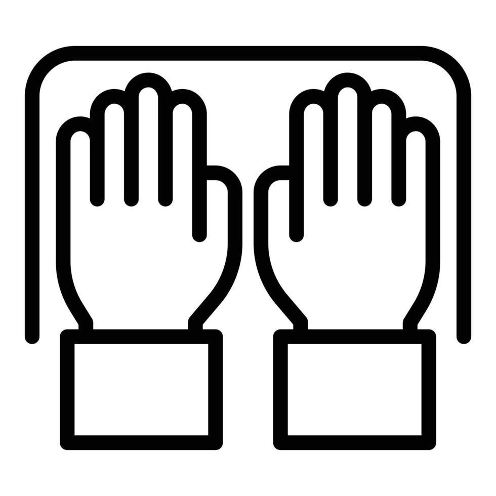 User palm identification icon outline vector. Hand fingerprint vector