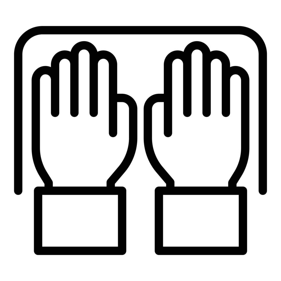 User palm identification icon outline vector. Hand fingerprint vector