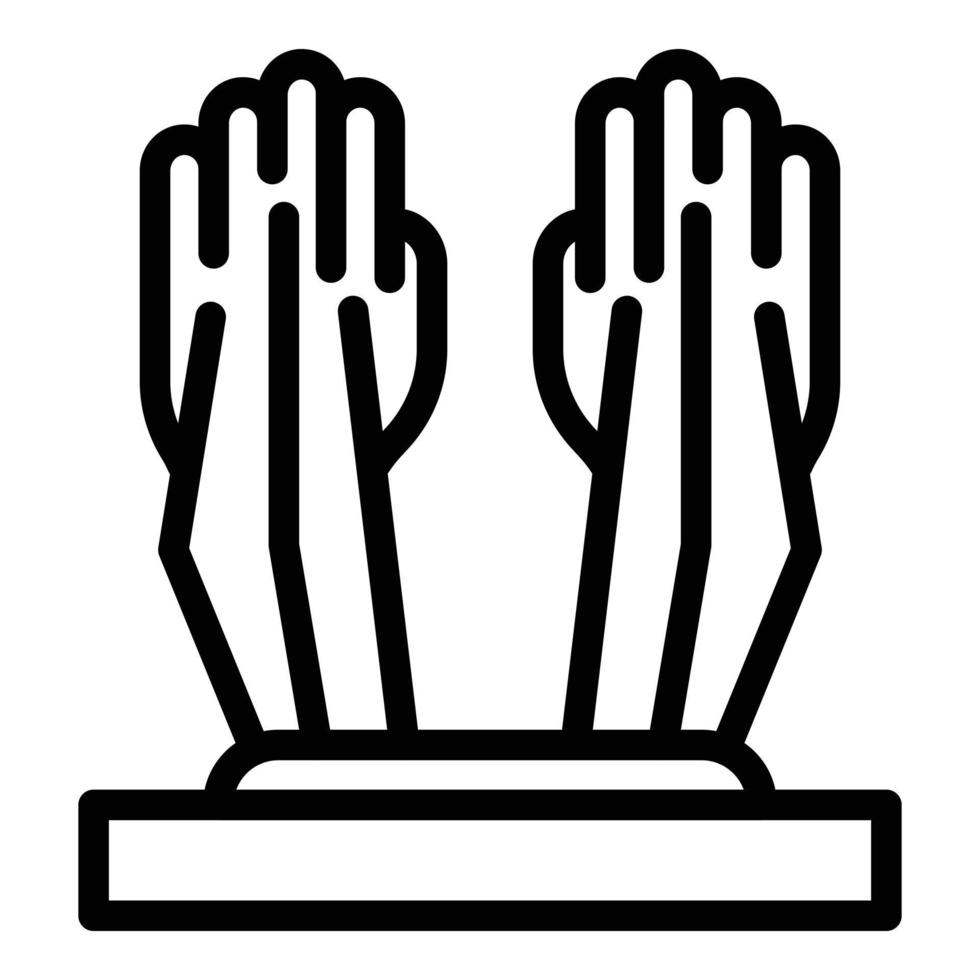 Privacy palm recognition icon outline vector. Biometric scan vector