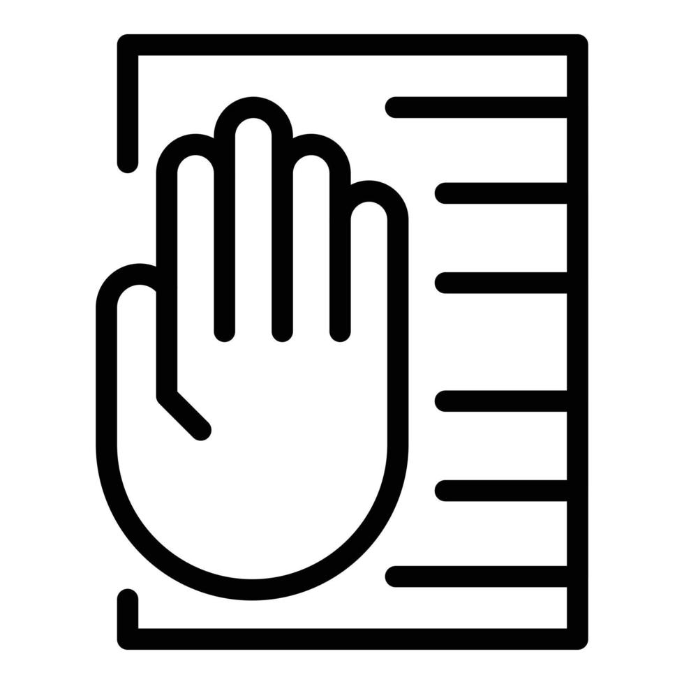 Palm scanning system icon outline vector. Hand scan vector