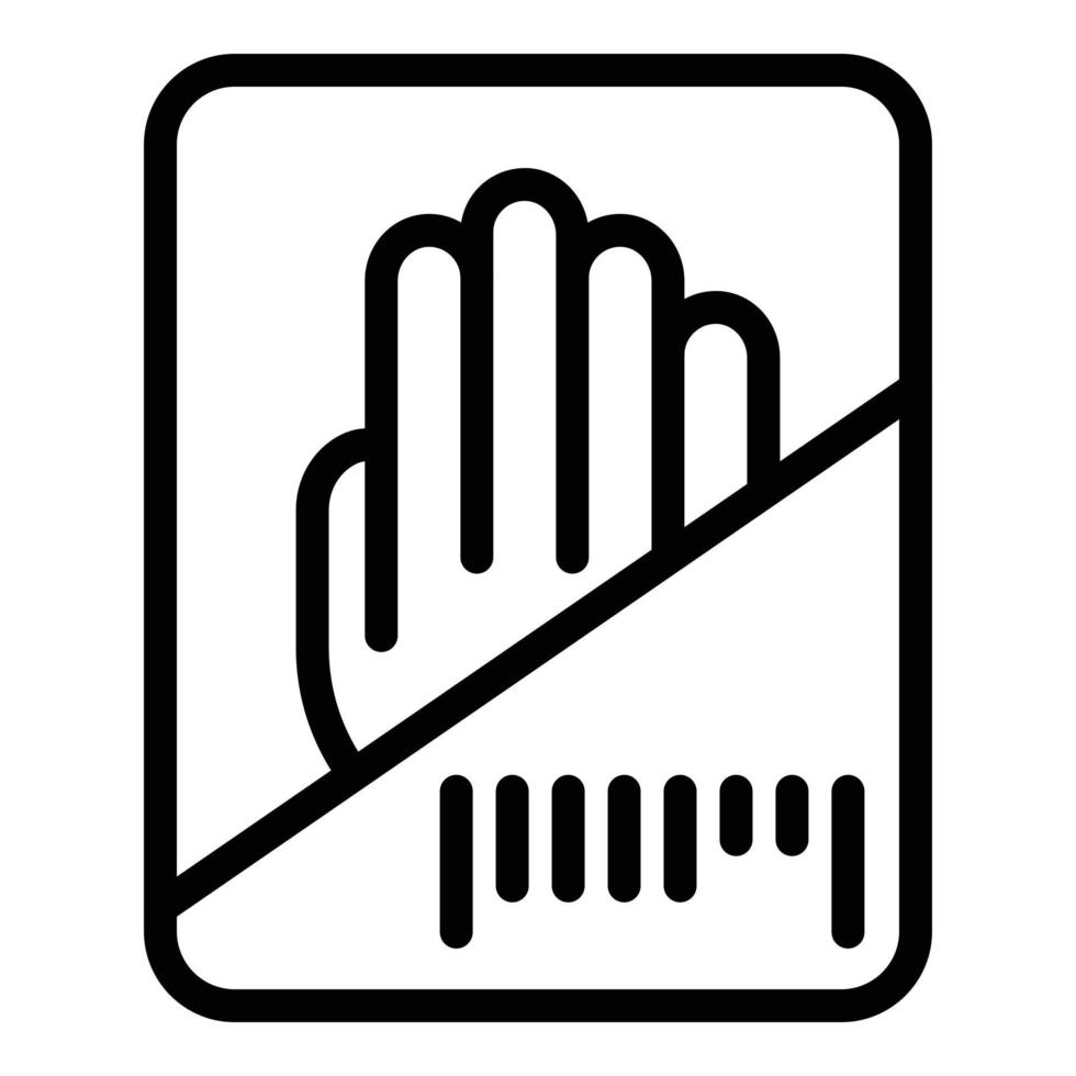 Hand recognition icon outline vector. Biometric scan vector
