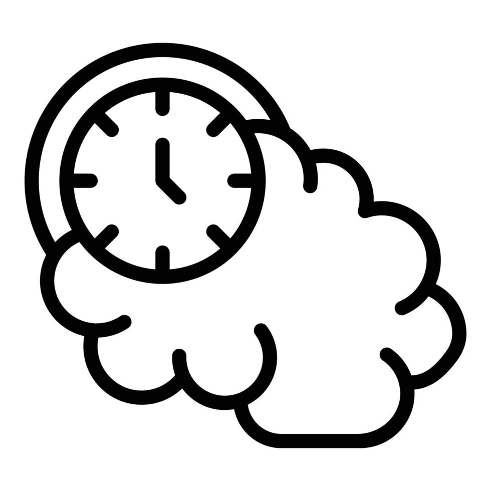 vector de contorno de icono de tiempo de trabajo efectivo. cronograma de flujo de trabajo