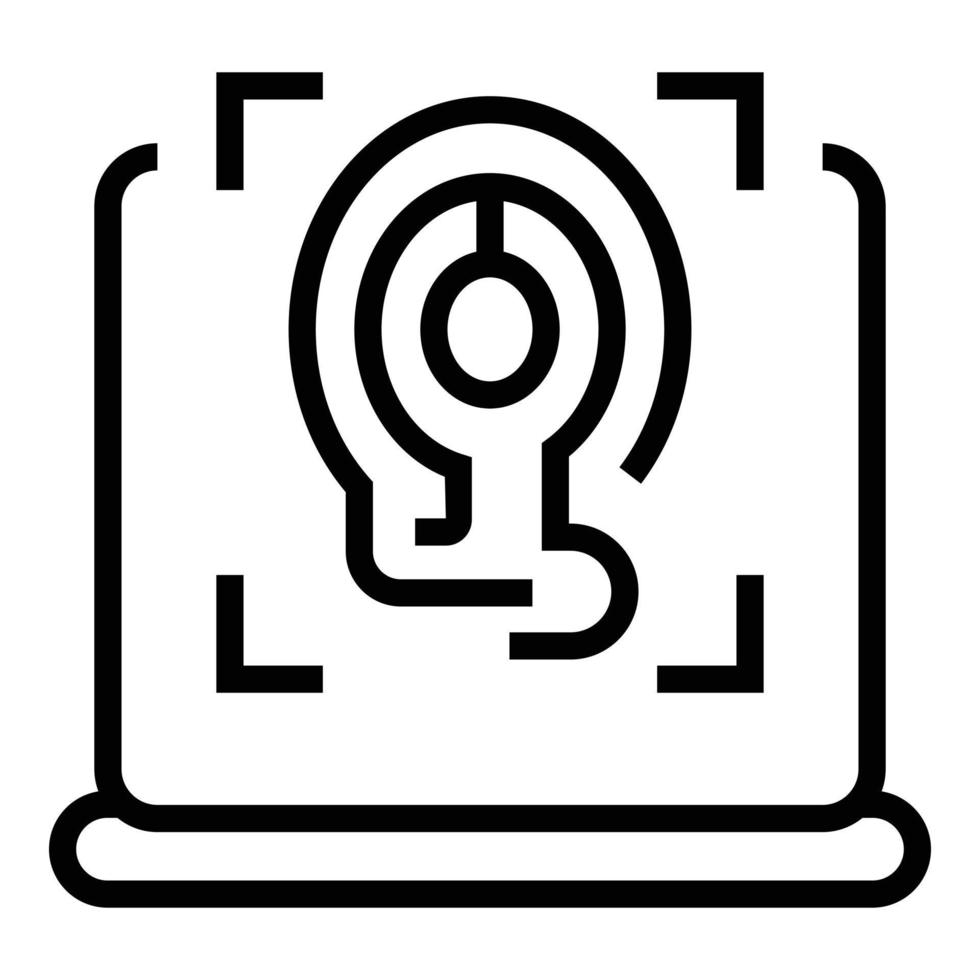 Thumb identification icon outline vector. Biometric fingerprint vector