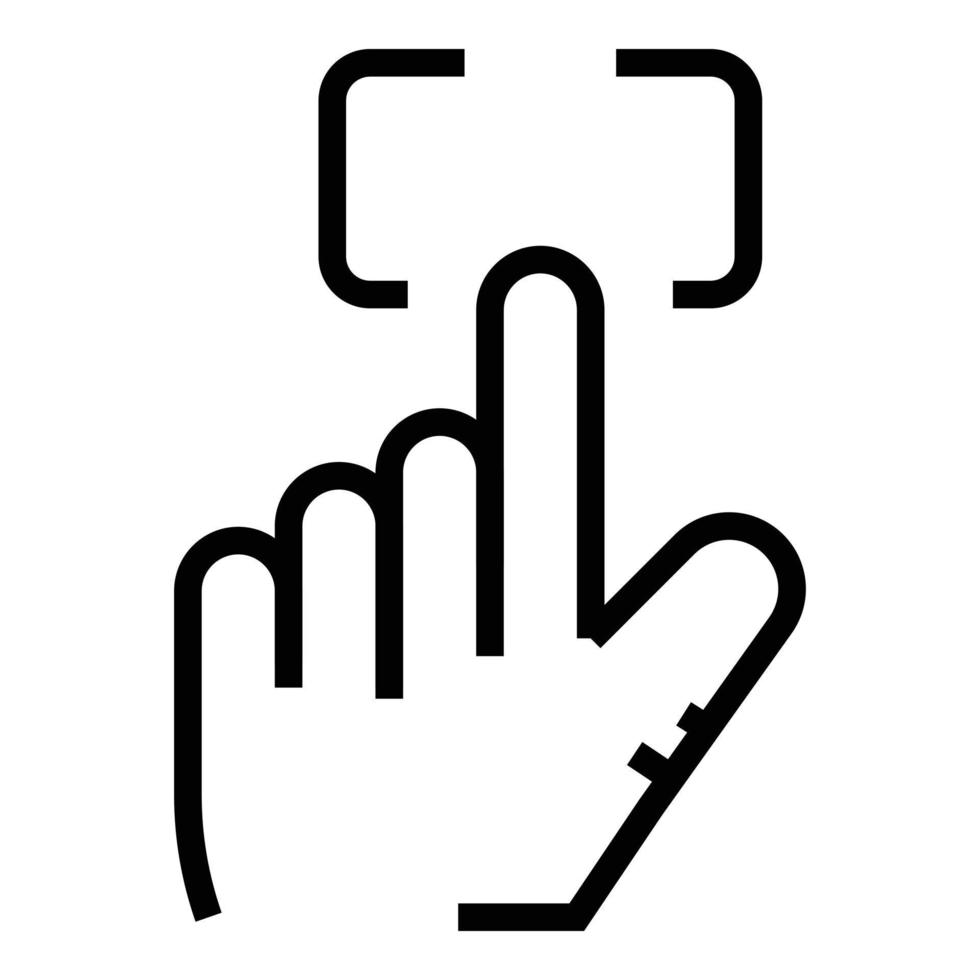 Fingerprint recognition icon outline vector. Biometric scan vector