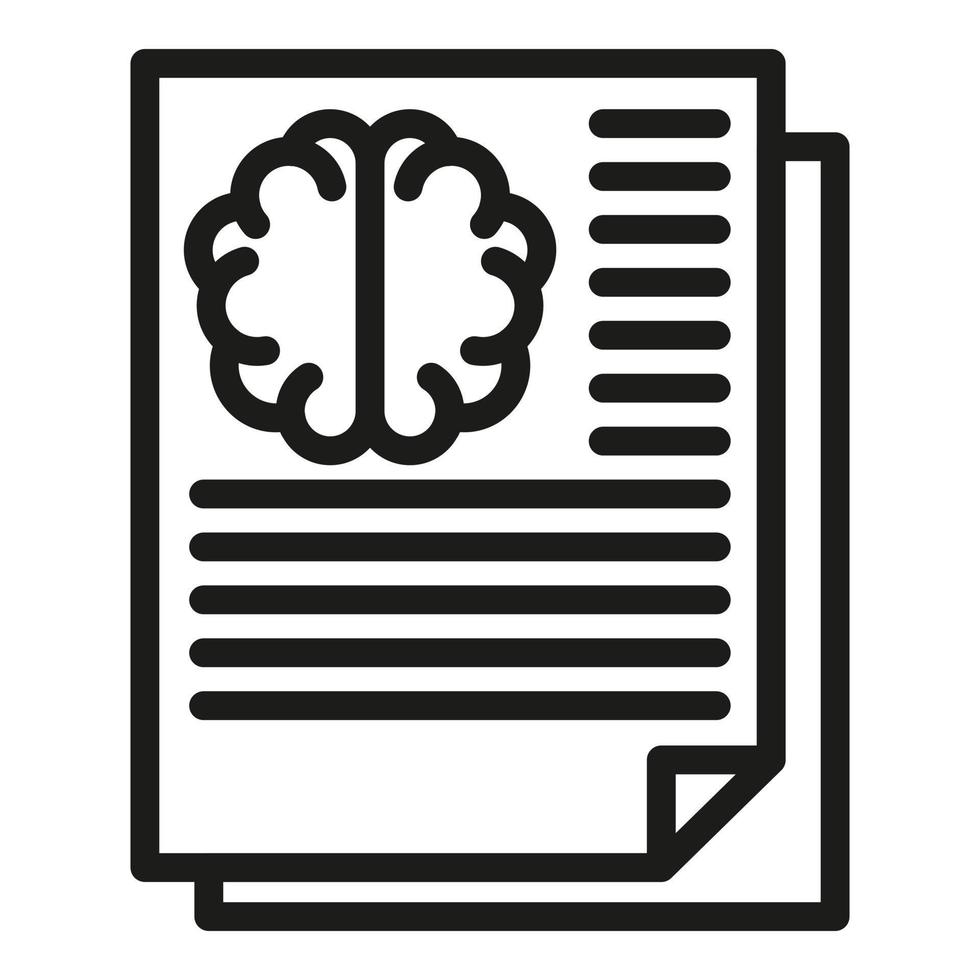 Brain report icon outline vector. Health data vector