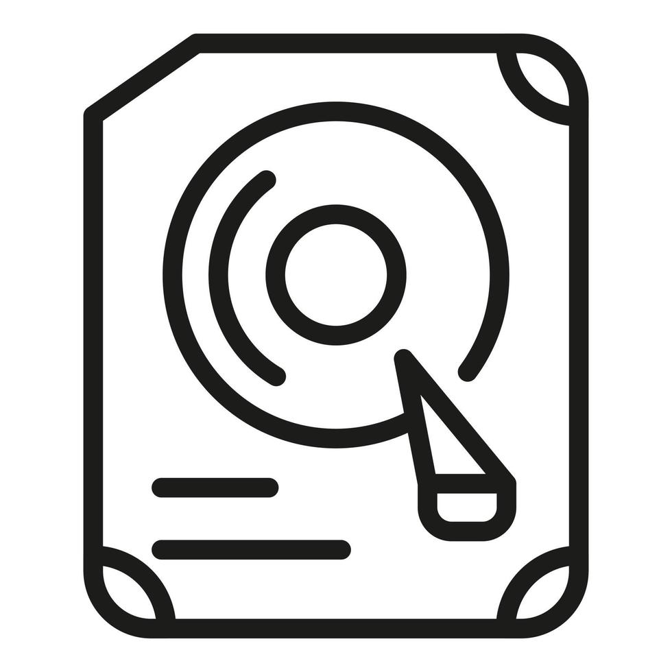 Computer drive icon outline vector. Server hardware vector