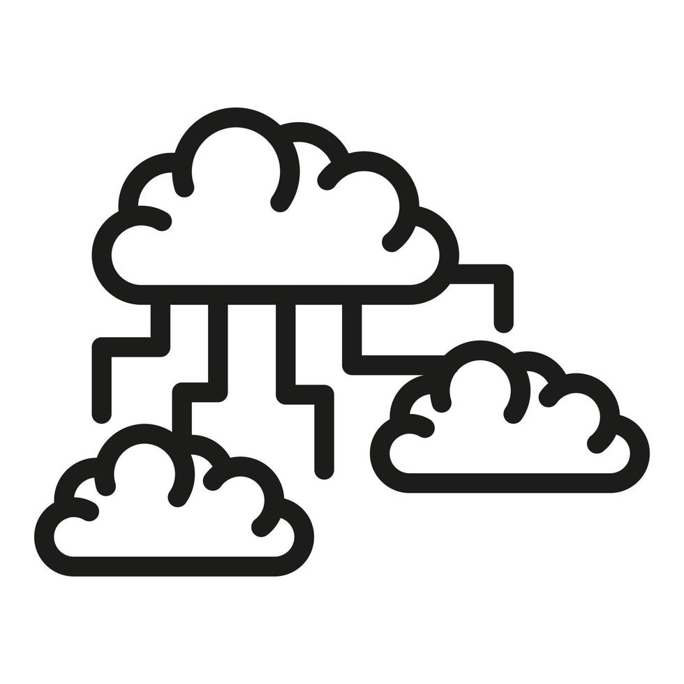 Storage memory cloud icon outline vector. Data server vector