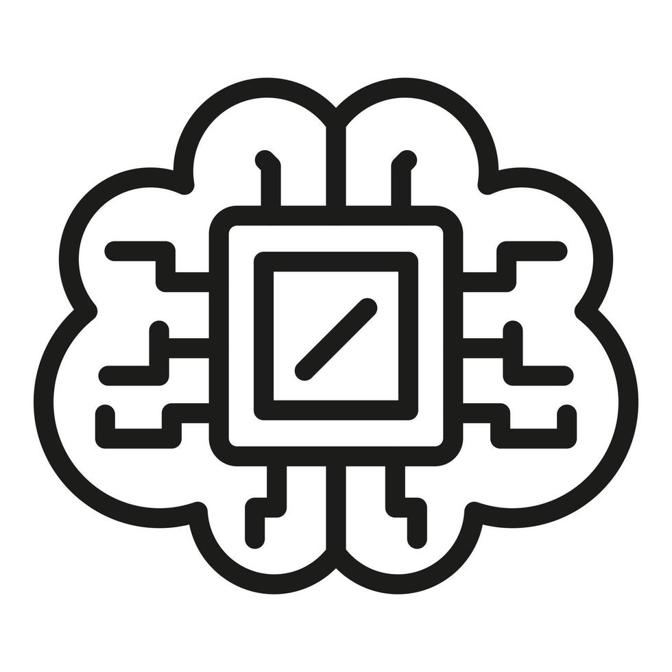 Memory chip icon outline vector. Micro storage vector