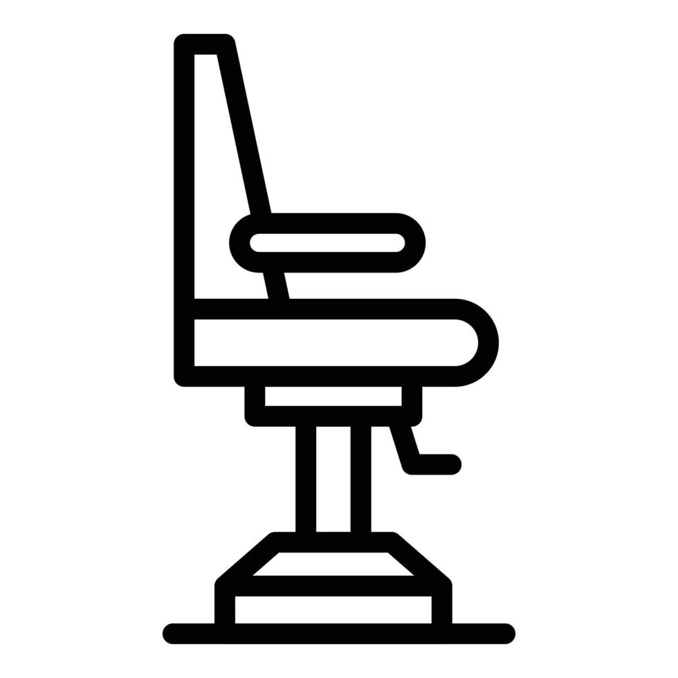 vector de contorno de icono de silla de salón de belleza. equipo de barbería