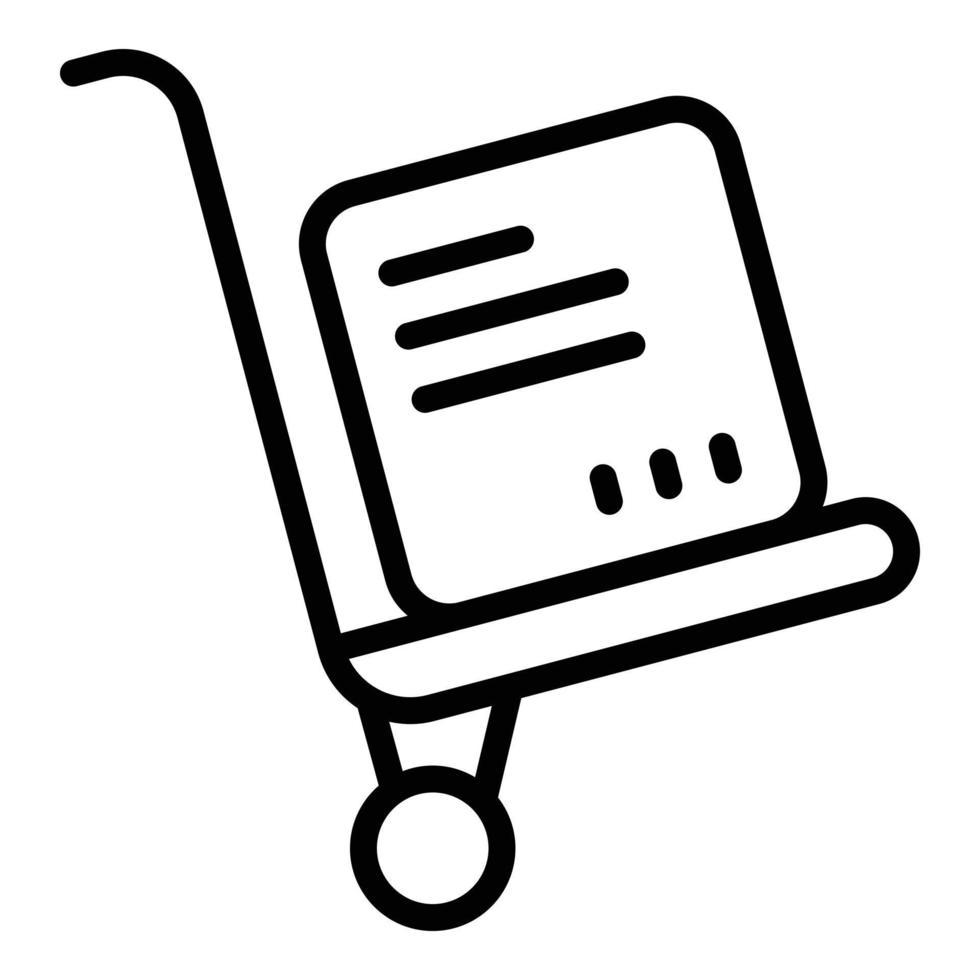 Cart package icon outline vector. Cargo delivery vector