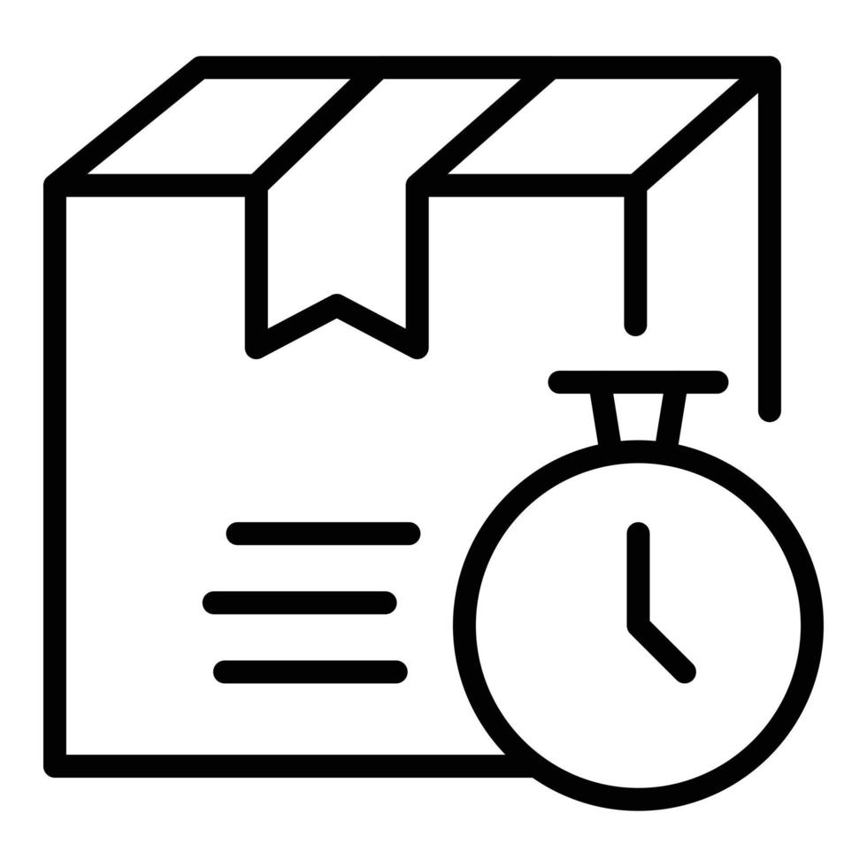 Speed delivery box icon outline vector. Fast package vector