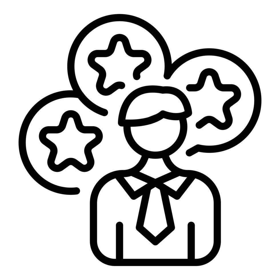 Customer satisfaction icon outline vector. Online review vector