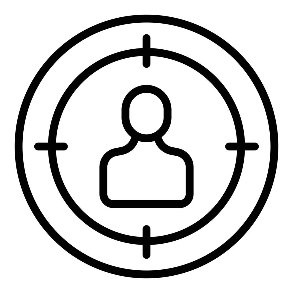 Focus customer icon outline vector. Client target vector
