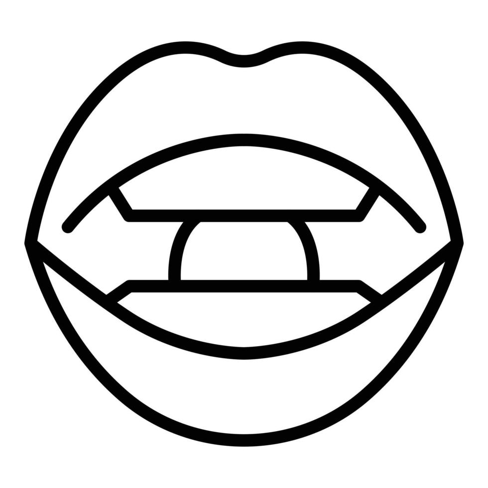 Language diction icon outline vector. Mouth therapy vector
