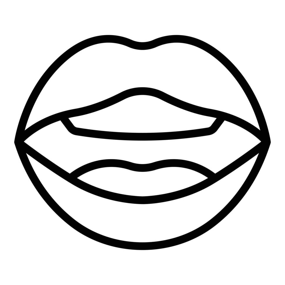 Tongue articulation icon outline vector. Mouth pronunciation vector
