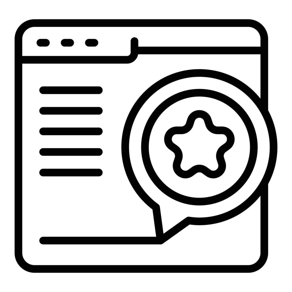 Customer rating icon outline vector. Star review vector