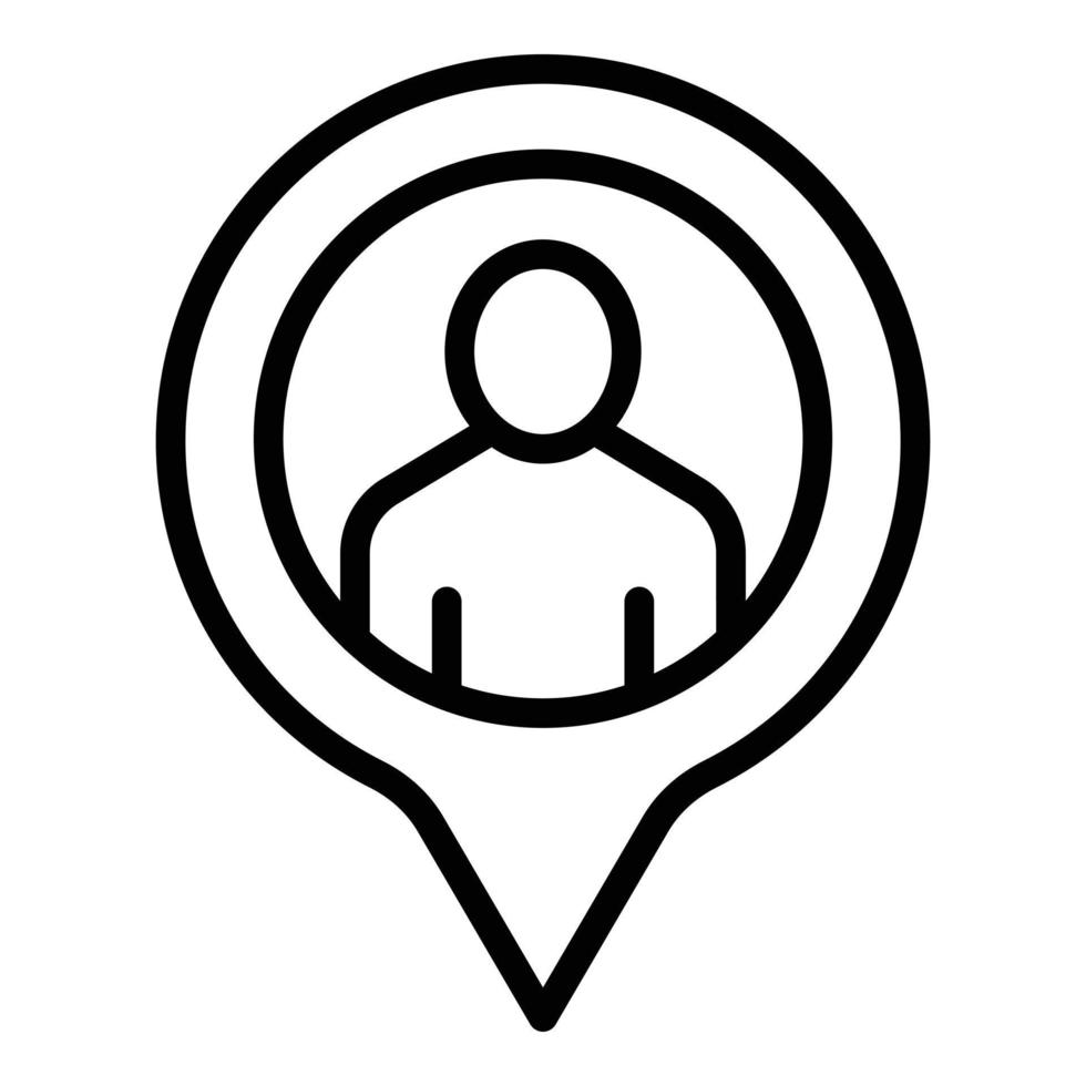 vector de contorno del icono de ubicación del cliente. cliente objetivo