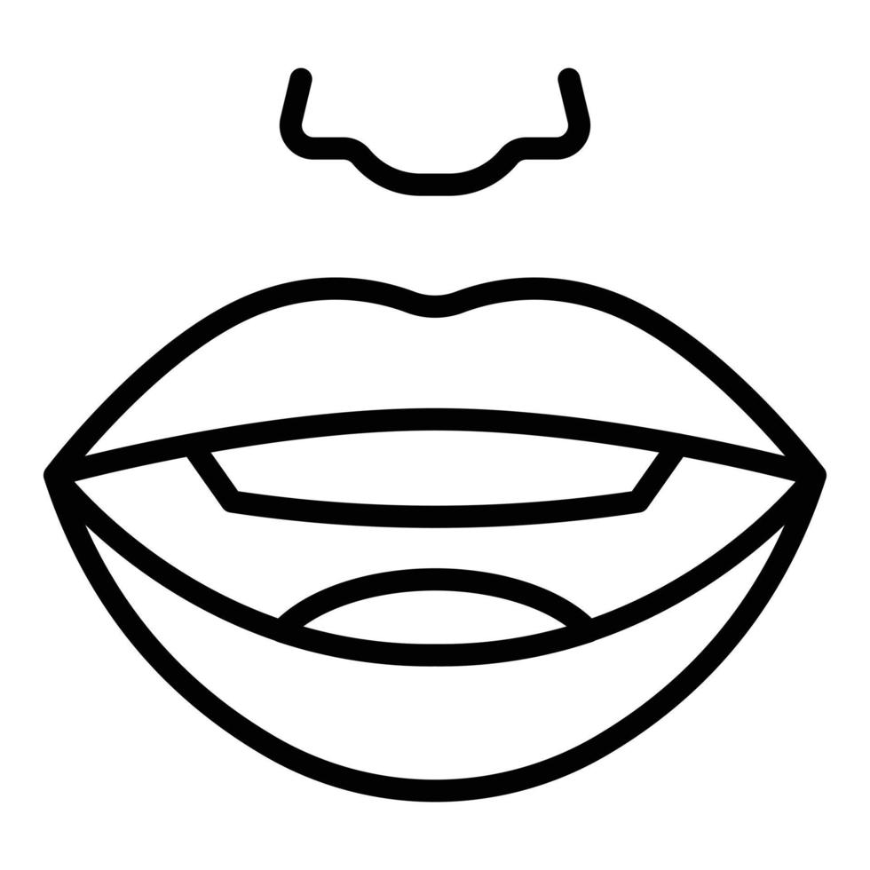 Speak expression icon outline vector. Face mouth vector