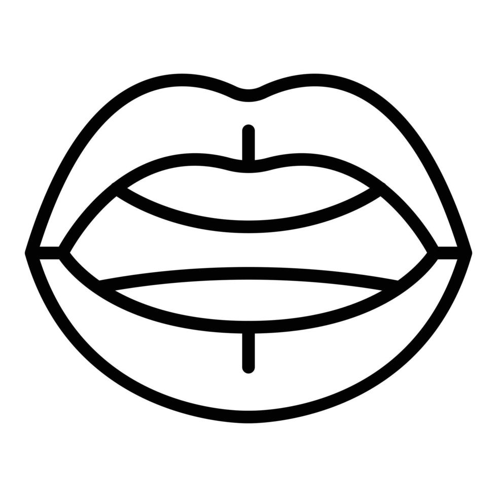 Mouth sync icon outline vector. Alphabet expression vector