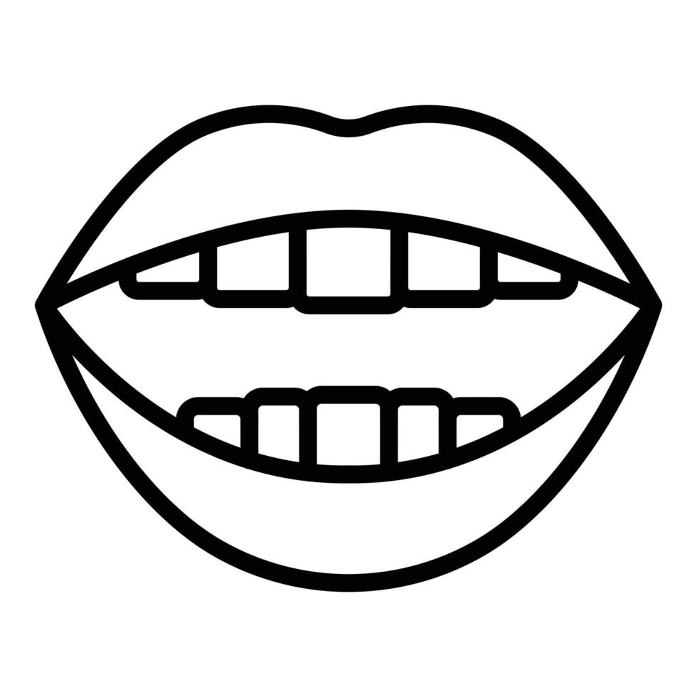 Language animation icon outline vector. Mouth talk vector