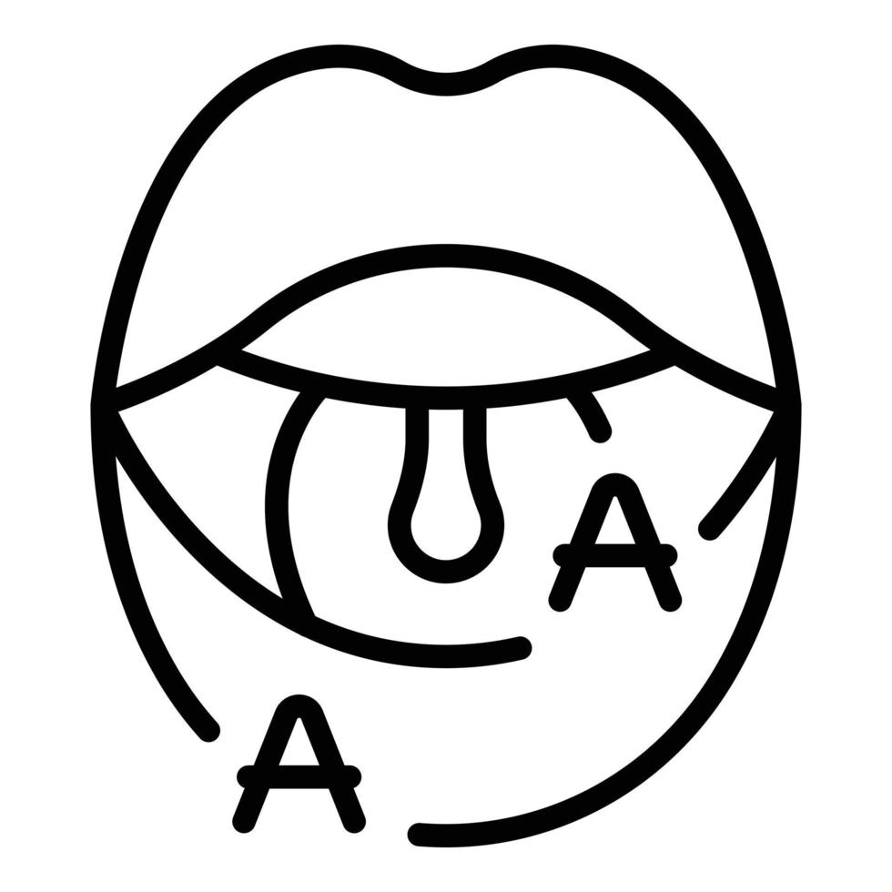 Letter animation icon outline vector. Mouth expression vector