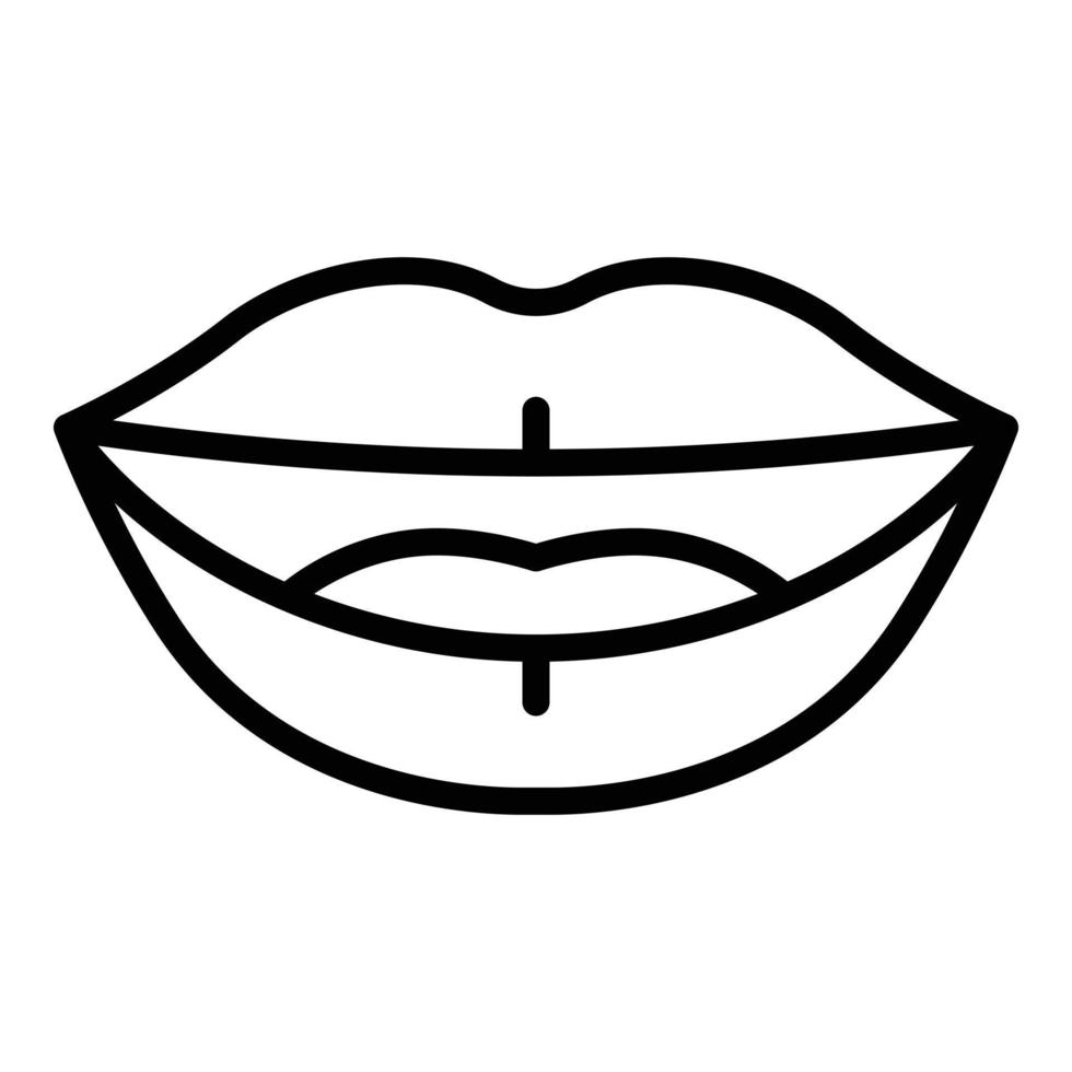 Talking mouth sync icon outline vector. Lip pronunciation vector