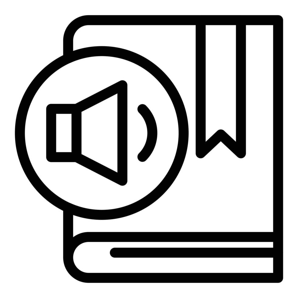 Speaker ebook icon outline vector. Digital audiobook vector