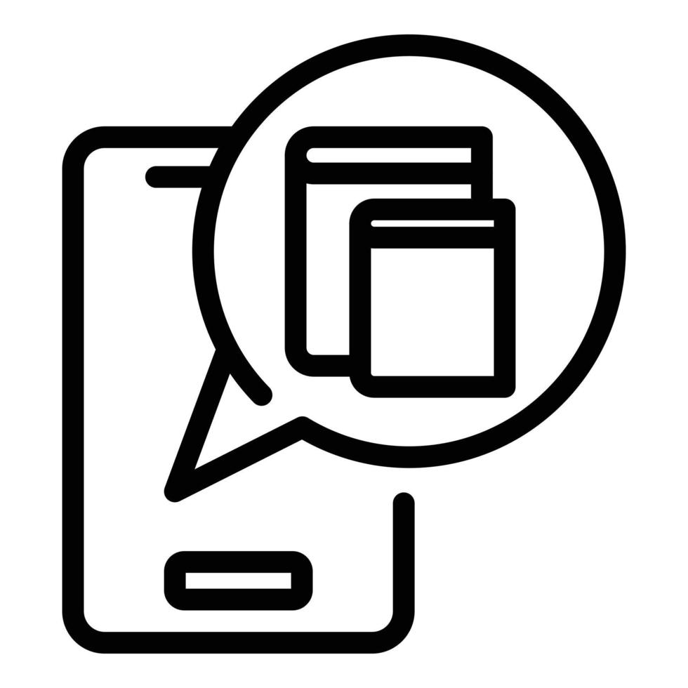 Mobile ebook icon outline vector. Download book vector