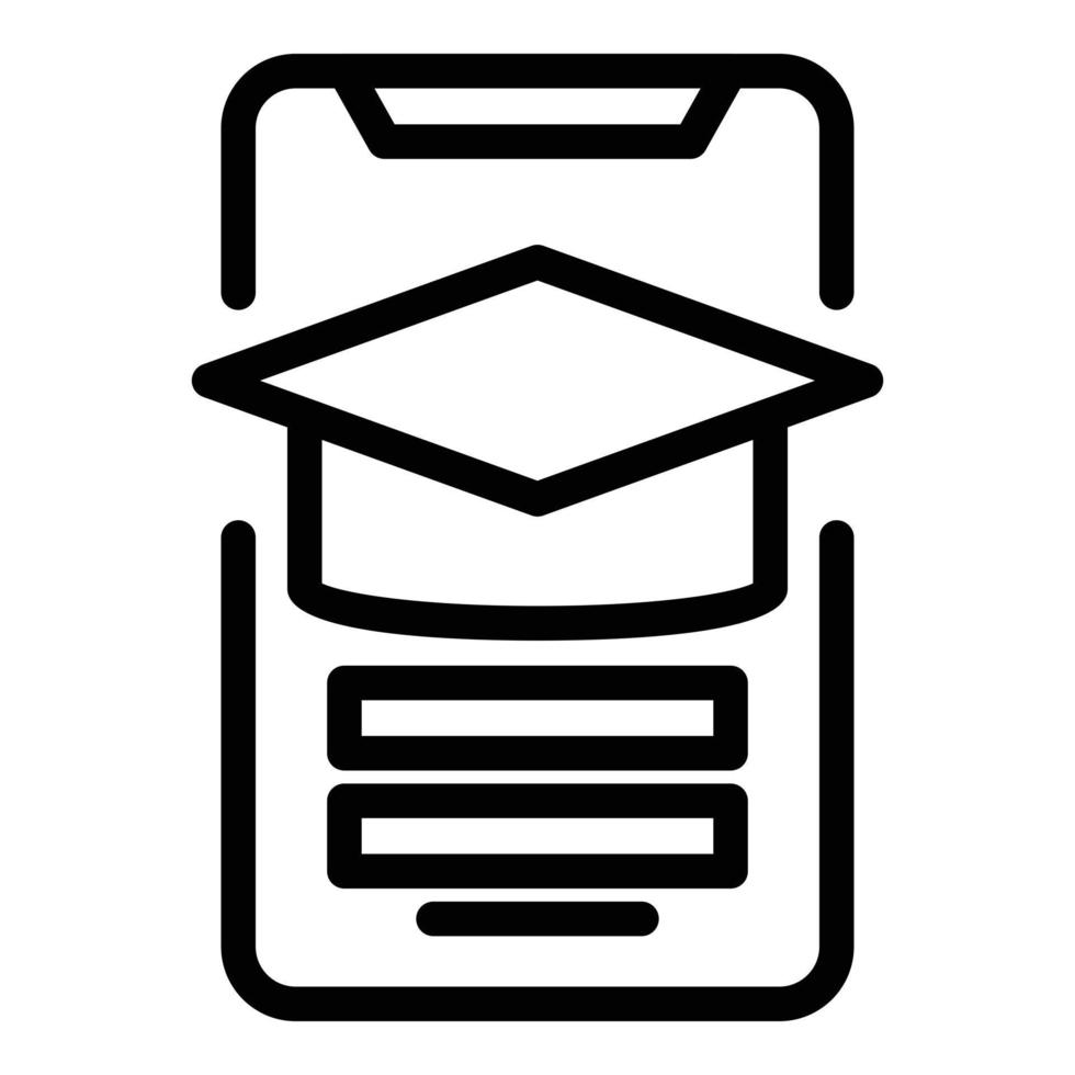 vector de esquema de icono de curso de grado. educación en línea