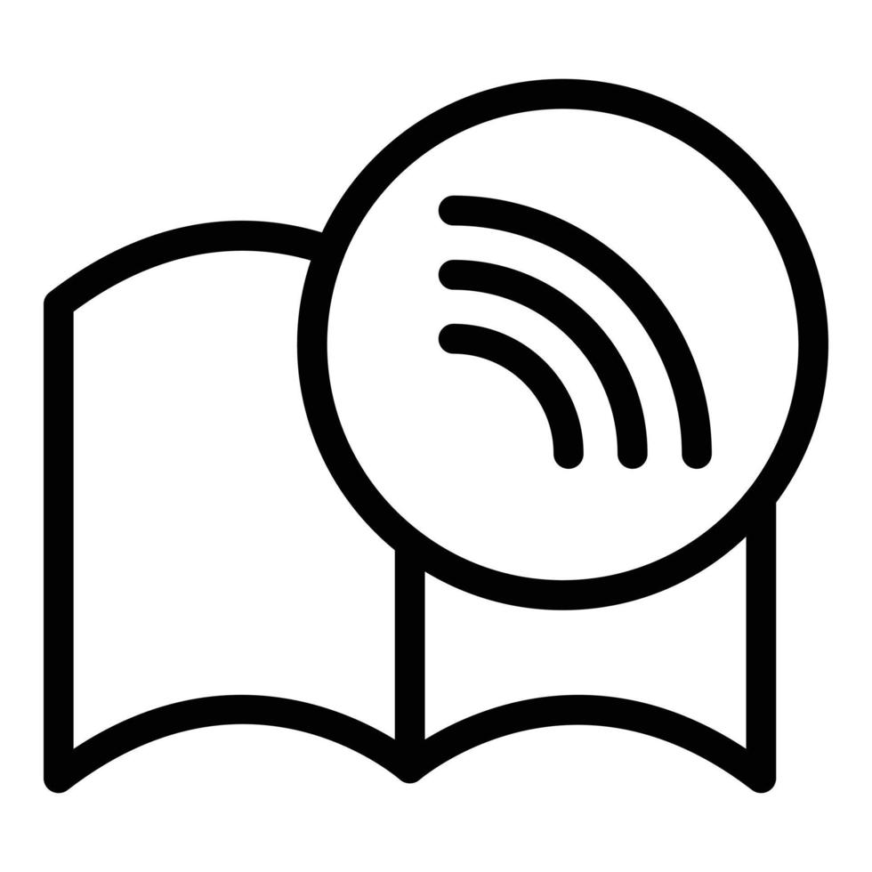 Digital book icon outline vector. Online library vector