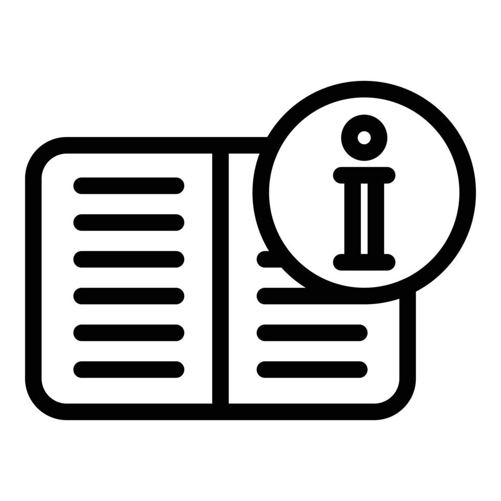 Book information icon outline vector. School library vector