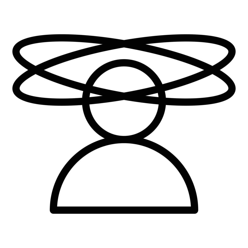 Dizziness mood icon outline vector. Mental stress vector