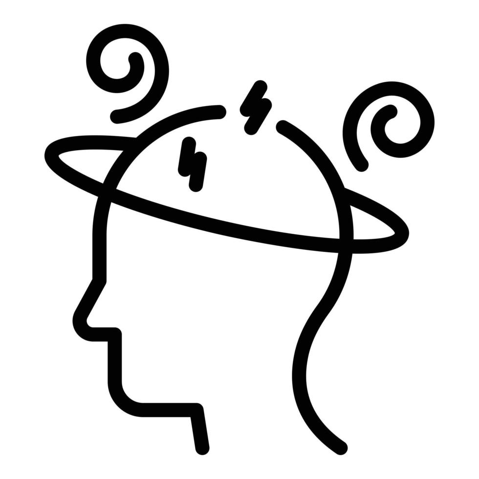 Dizziness sick icon outline vector. Dizzy headache vector