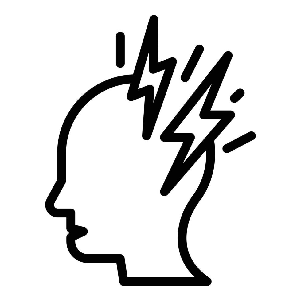 Headache disorder icon outline vector. Brain anxiety vector