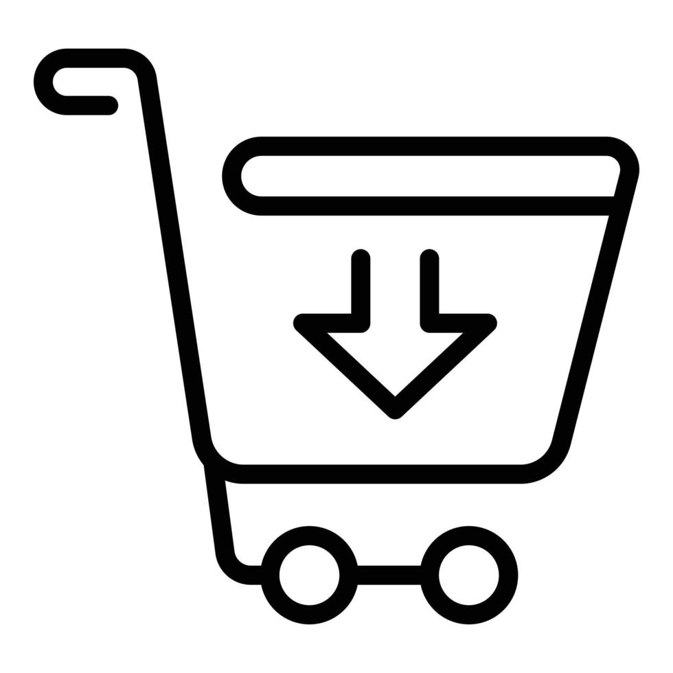 Mall cart icon outline vector. Online shop vector