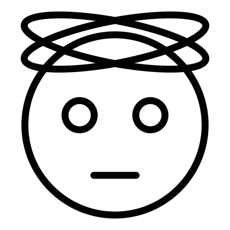 Flu dizziness icon outline vector. Dizzy headache vector