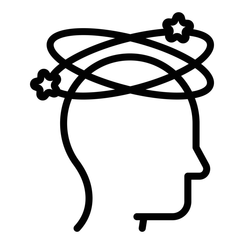 Vertigo head icon outline vector. Dizzy headache vector