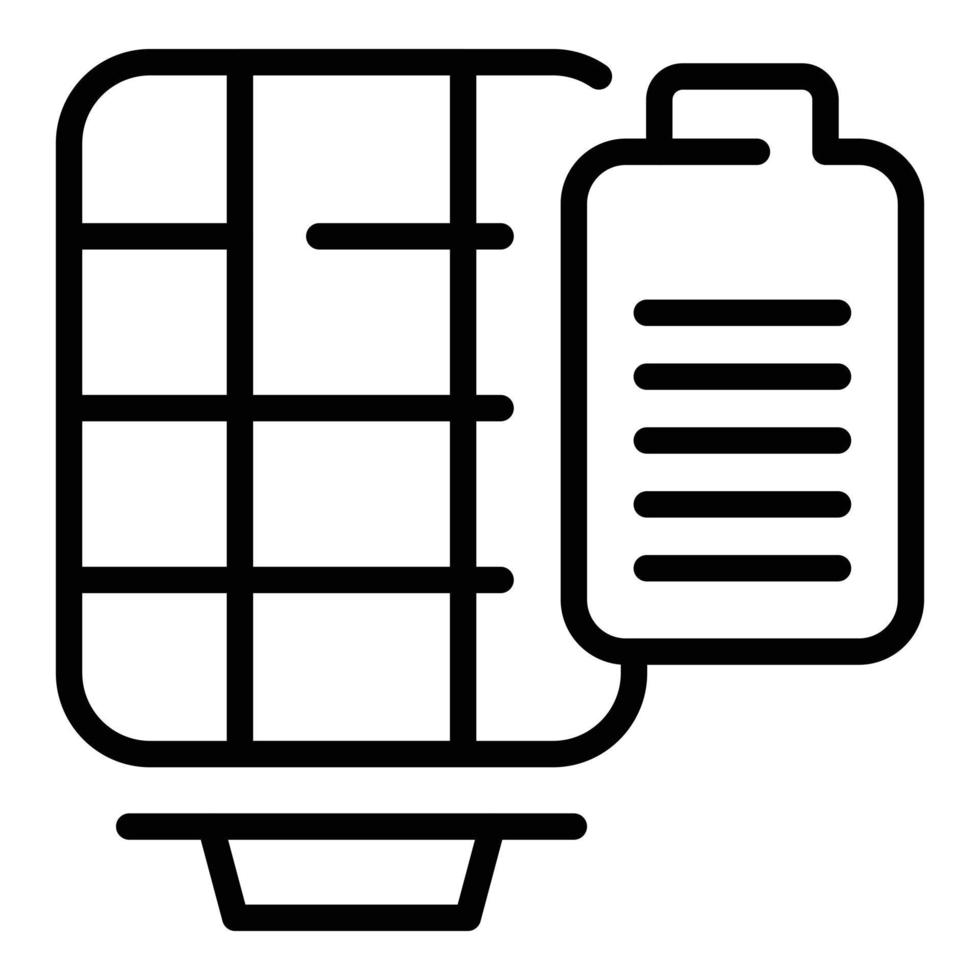 Solar battery icon outline vector. Power energy vector