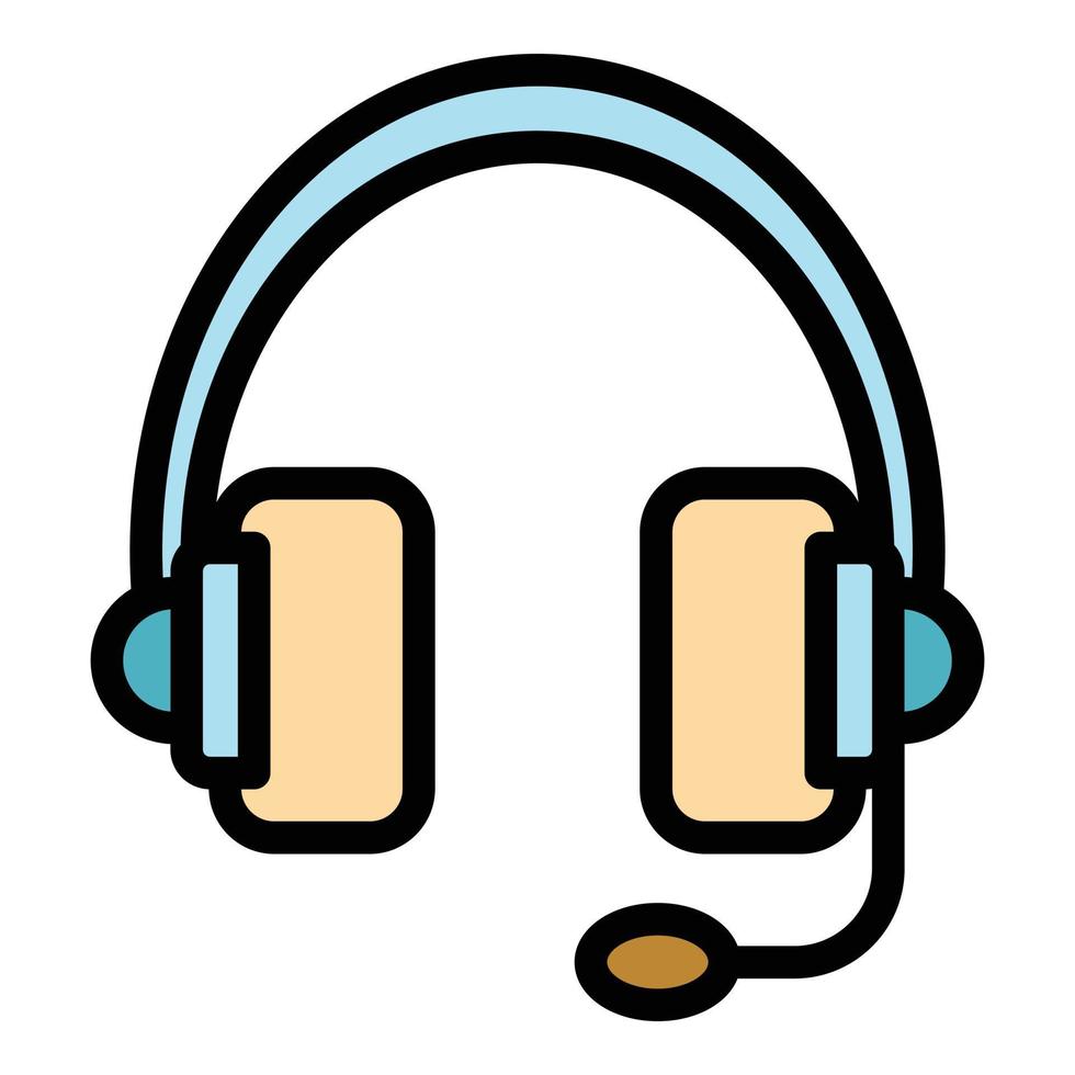 Home headset icon color outline vector