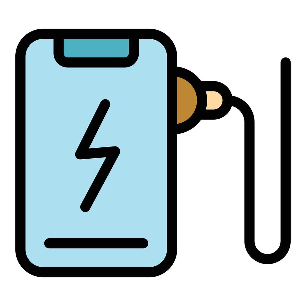 Modern phone charger icon color outline vector