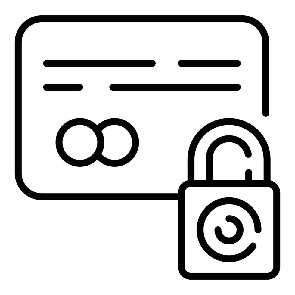 vector de esquema de icono de tarjeta de crédito de privacidad. pago seguro