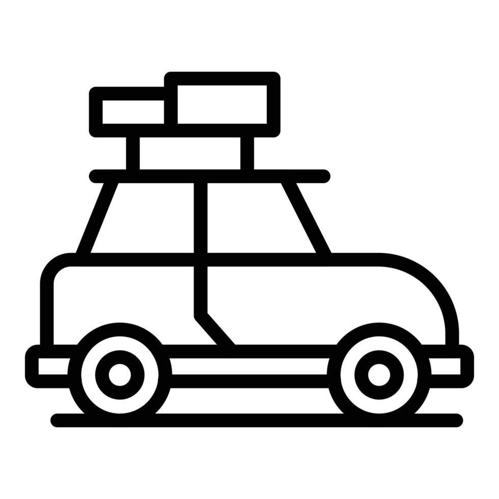 vector de contorno de icono de coche de viaje. vehículo familiar