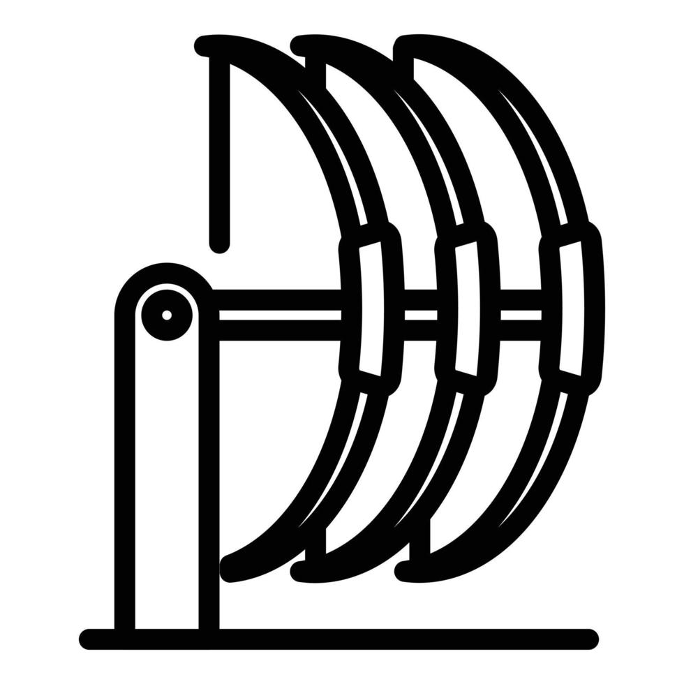 vector de contorno de icono de arco compuesto. flecha de tiro con arco