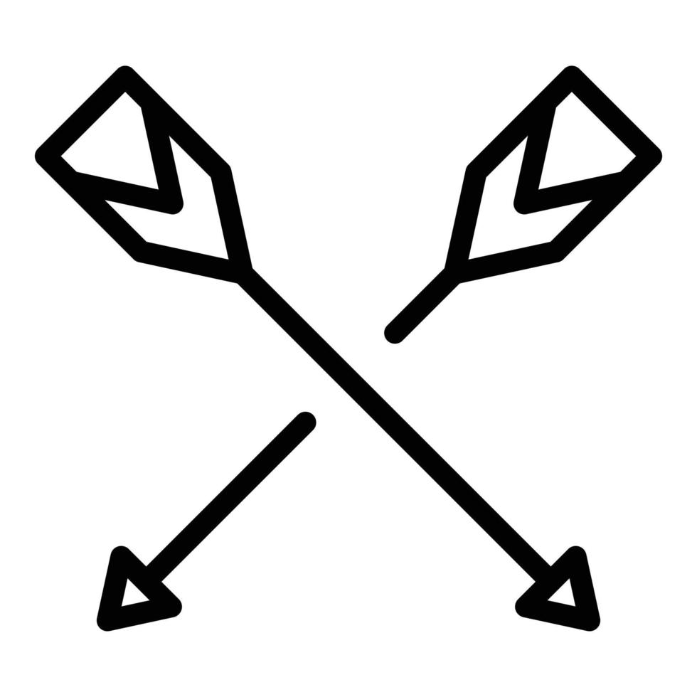 Crossed arrows icon outline vector. Archery bow vector