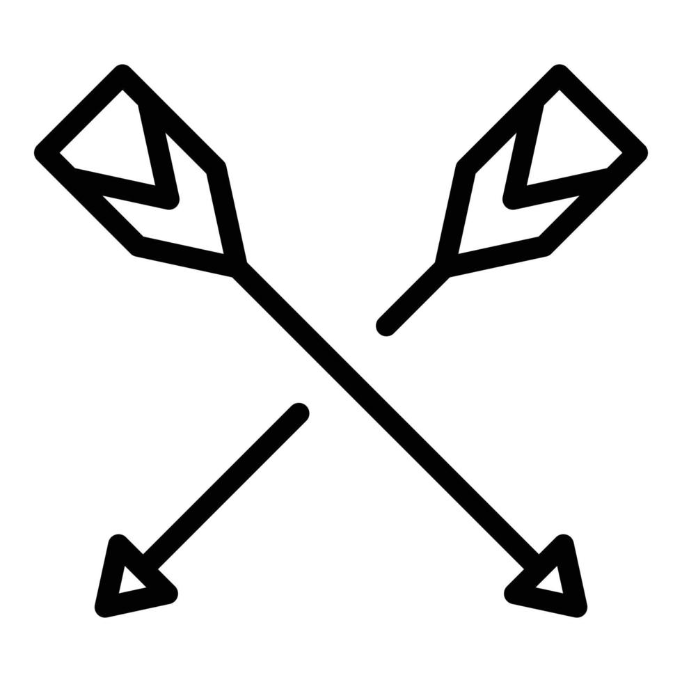 Crossed arrows icon outline vector. Archery bow vector