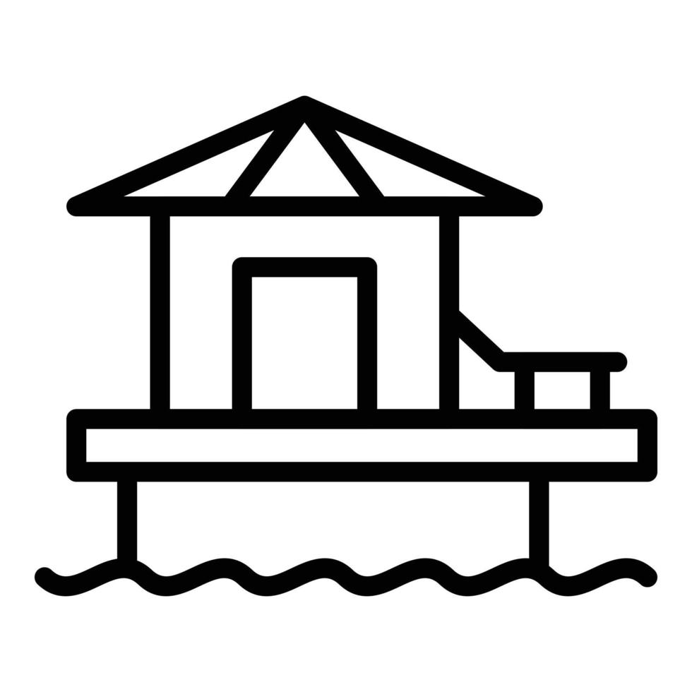 Sea house icon outline vector. Villa building vector