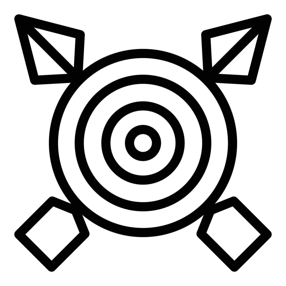 Dart board icon outline vector. Target arrow vector