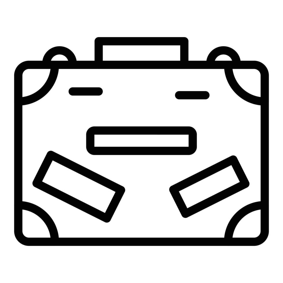 Travel suitcase icon outline vector. Tourist vacation vector