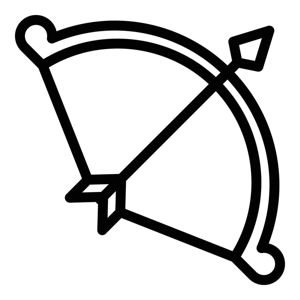 Weapon bow icon outline vector. Archery arrow vector